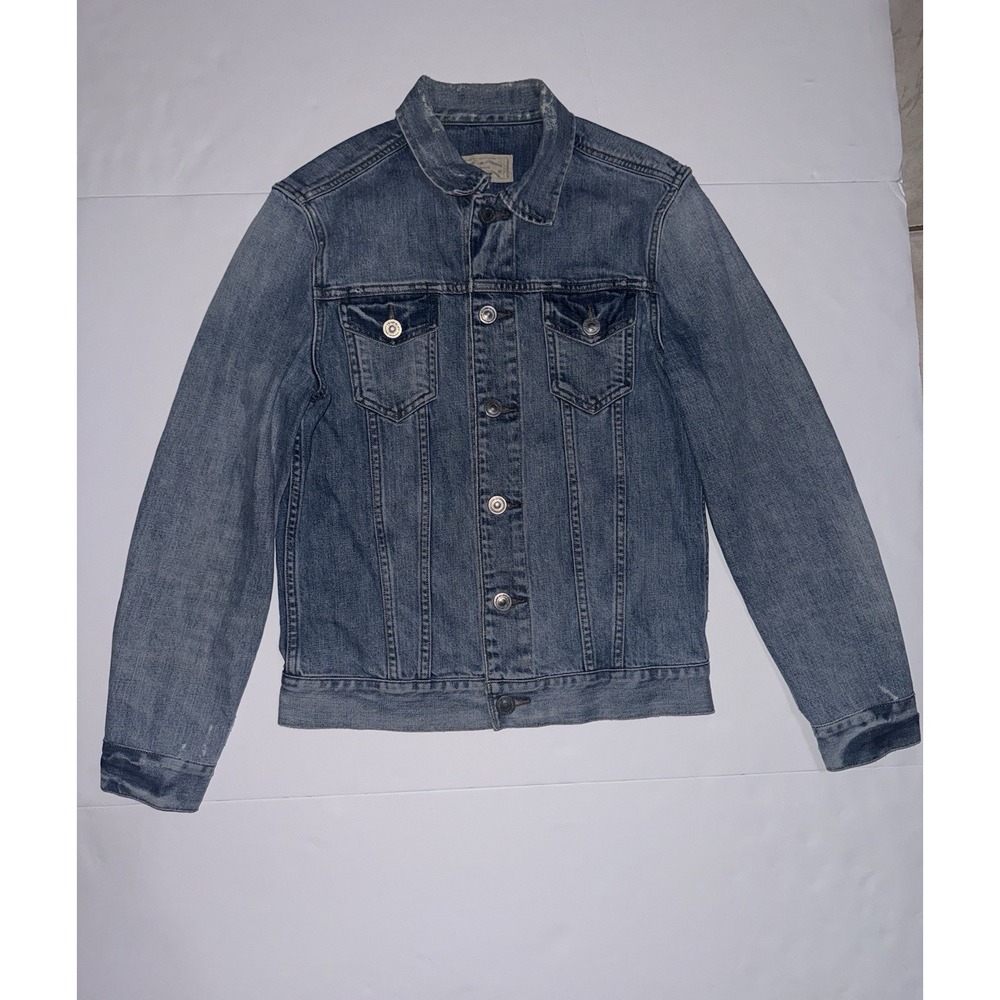 AllSaints Kita Denim Jean Jacket Size S Distressed Light Wash